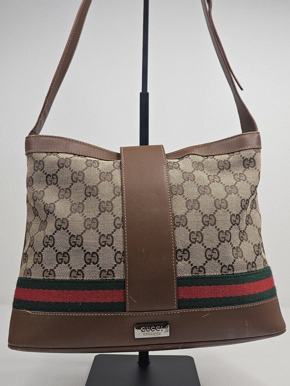 Authentic Gucci • Limited Edition #1160 • Sherry Line • GG Monogram • Stripe - Picture 4 of 14